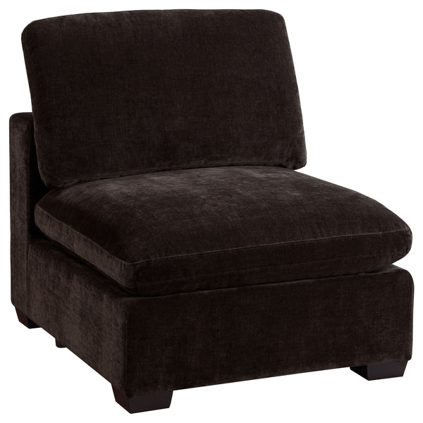 English Elm Murtagh Dark Chocolate Armless Chair — Plush Upholstery, Slipper Silhouette, Durable Wood Frame Comfort B062P378326