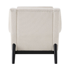 English Elm Modern Boucle Accent Chair Sculpted Flared Arms Birch Legs Mid-century Living Room N723P426251A