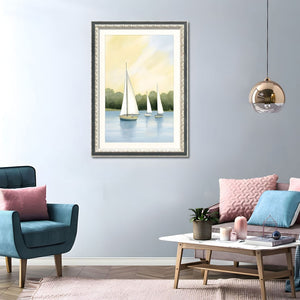 English Elm Set Of 2 Sailboat Framed Wall Art – Nautical Canvas Prints With Replaceable Design For Stylish Decor T3976P383231-GIGA