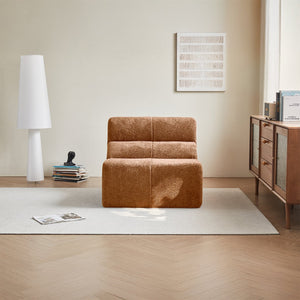 English Elm Luxury Cloud-Soft Velvet Single Sofa Chair — Plush Foam Seat, Compact Compressed Design for Small Spaces Brown W1765P349644