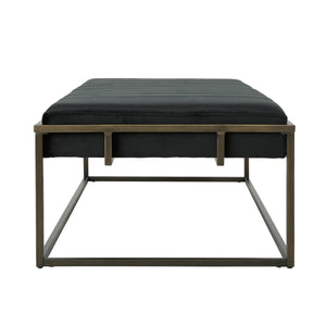 English Elm Christopher Knight Home® - Upholstered Velvet Ottoman Bench – Elegant Brass Frame, Chic Black Design For Modern Interiors N757P256384B