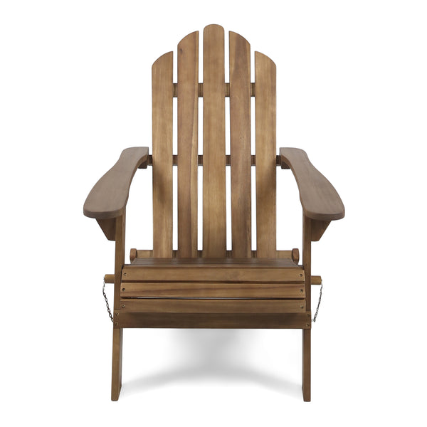 English Elm Christopher Knight Home® - HOLLYWOOD Acacia Wood Foldable Adirondack Chair for Patio & Poolside — Weather-Resistant, Classic Comfort Dark Brown 39.25 L x 24.5 W x 7.75 H 62399.00DBRN