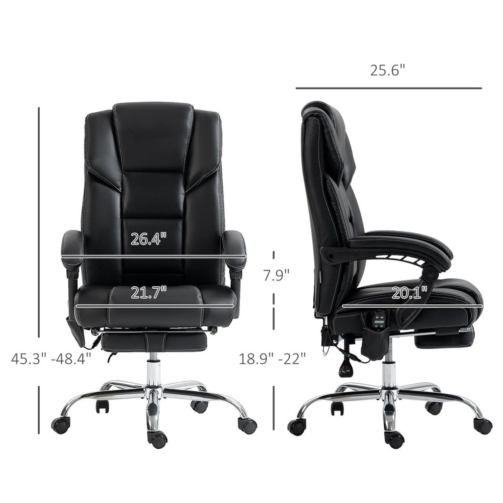 English Elm Office Massage Chair High Back Executive Recliner with Lumbar Heat and Footrest T3971P409859