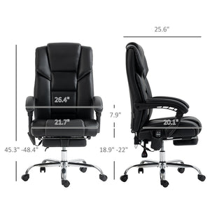 English Elm Office Massage Chair High Back Executive Recliner with Lumbar Heat and Footrest T3971P409859