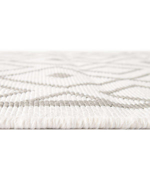 Unique Loom Outdoor Trellis Kafes Machine Made Geometric Rug Ivory, Gray 7' 1" x 7' 1"