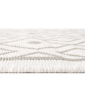 Unique Loom Outdoor Trellis Kafes Machine Made Geometric Rug Ivory, Gray 7' 1" x 7' 1"