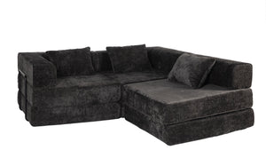 English Elm Compression Convertible Floor Sofa Bed – Versatile Modular Chenille Sofa For Small Spaces & Guests W3723S00015