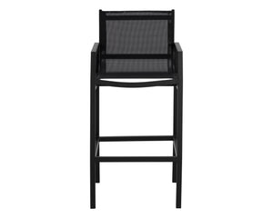 Sunpan Merano Barstool - Modern Aluminum Frame with Breathable Mesh Back for Stylish Comfort and Durability Black