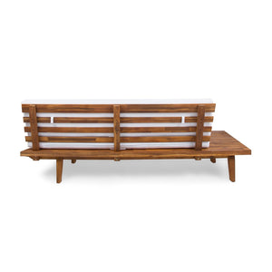 English Elm Hillcrest Solid Acacia Corner Sofa with Built-in Side Table for Outdoor Living 61288.00LSBWHI