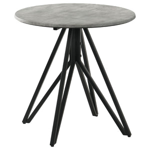 English Elm Garfield Industrial 3 Piece Round Coffee and End Table Set with Cement Textured Tops B062S01553