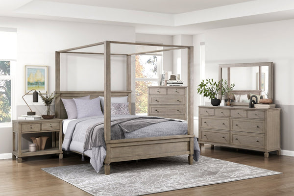 English Elm White Solid Wood Eastern King Bed with Raised Panel Headboard for Classic Bedrooms B011S02474