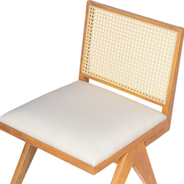 English Elm Christopher Knight Home® - Chandigarh Dining Room Chairs - Set Of 2, Natural Cane & Beige Cushions For Farmhouse Charm & Comfort N768P241398N