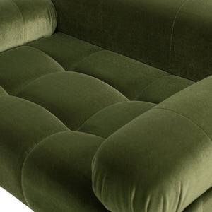 English Elm Marcel Tufted Velvet Pet Sofa Bed Bolstered Arms Stylish Small Medium Dogs Cats Olive Green B2719P448986