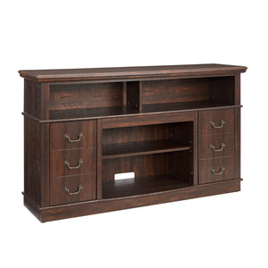 English Elm Retro TV Stand Mid-Century Console for 65" TVs with Glass Door Storage, Adjustable Shelves & Cable Management Espresso W2275P210044