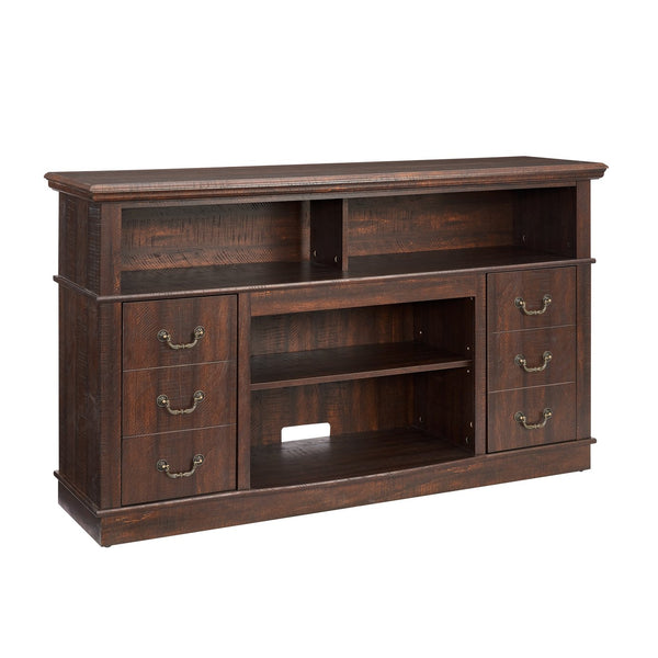 English Elm Retro TV Stand Mid-Century Console for 65" TVs with Glass Door Storage, Adjustable Shelves & Cable Management Espresso W2275P210044