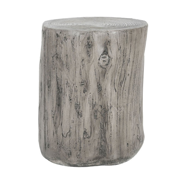 English Elm Mgo Tree Stump Side Table Lightweight Concrete Gray Wood Grain Finish Outdoor Indoor N776P372339G