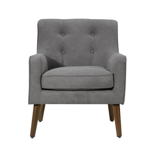 English Elm Ruggiero Button Tufted Mid Century Armchair Woven Fabric Walnut Legs Reading Nook B2749P413222