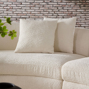 English Elm 125.98" Modern Curved Sofa with Oversized Love Heart Back, Plush Deep Seats for Cozy Entertaining White W876S00305