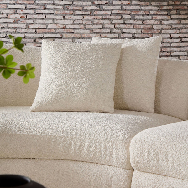 English Elm 125.98" Modern Curved Sofa with Oversized Love Heart Back, Plush Deep Seats for Cozy Entertaining White W876S00305