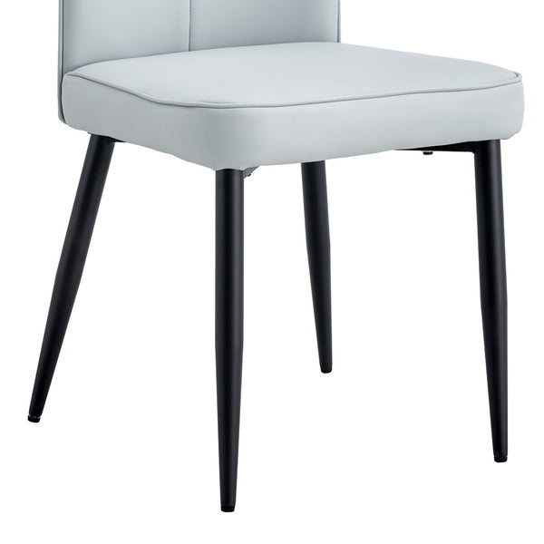 English Elm Table And Chair Set - Modern Black Wood Grain Dining Table With 4 Light Gray Pu Chairs, Stylish & Durable W1151S04183-GIGA