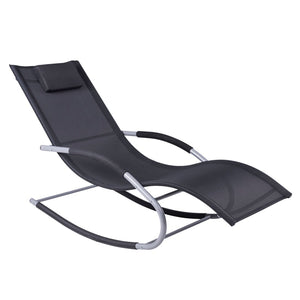 English Elm Outsunny Zero Gravity Rocking Chair - Durable Outdoor Chaise Lounge With Detachable Pillow & Comfort W2225P174330-GIGA