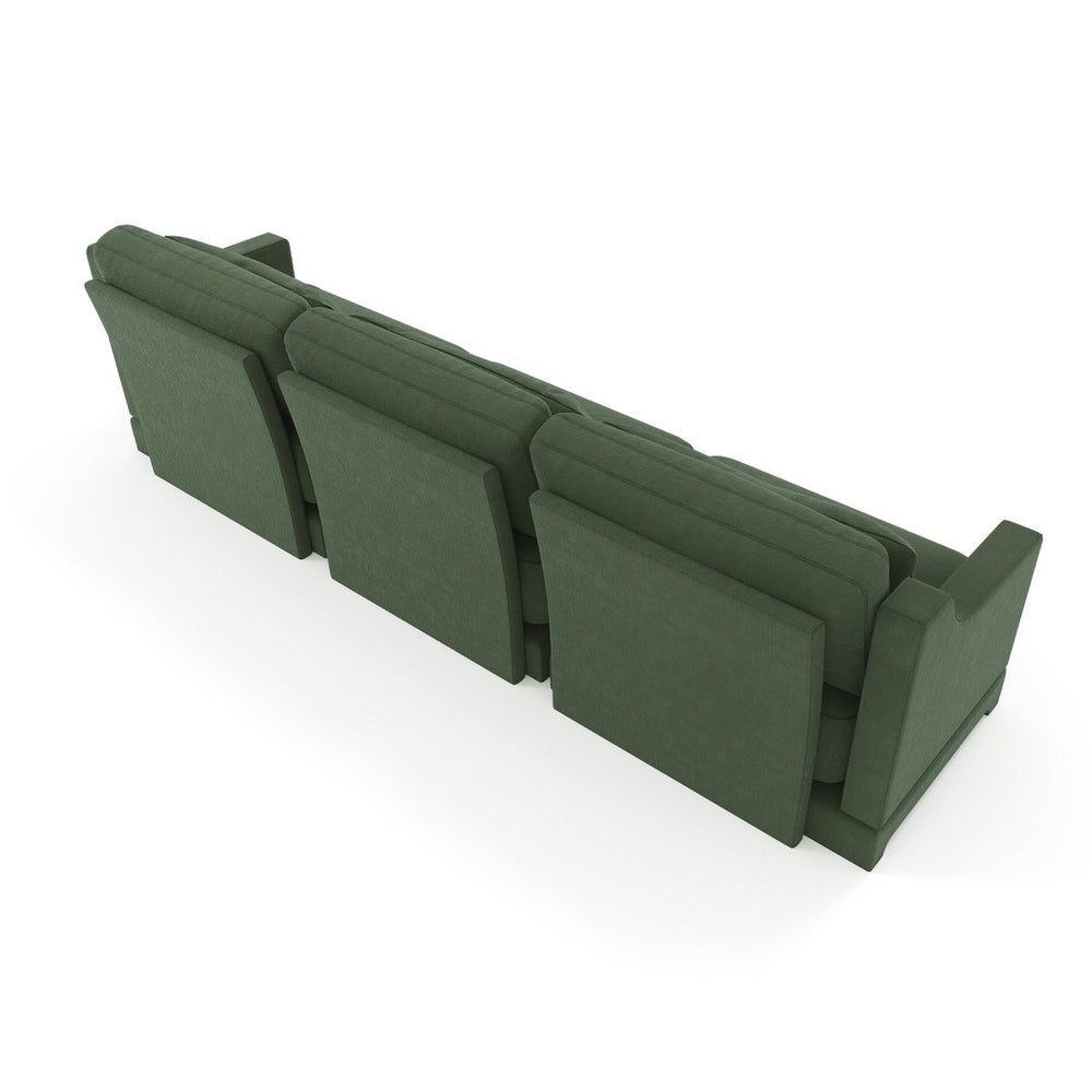 English Elm Three-Seater Sofa With Ergonomic Lumbar Pillow, Chenille Upholstery & Elegant Wooden Base For Comfort W714S01216-GIGA