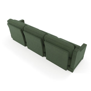 English Elm Three-Seater Sofa With Ergonomic Lumbar Pillow, Chenille Upholstery & Elegant Wooden Base For Comfort W714S01216-GIGA