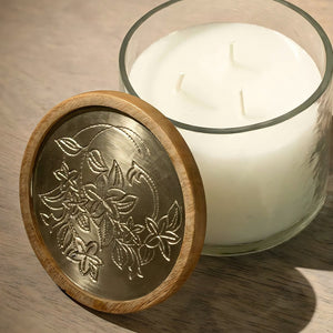 English Elm Lavender Triple-Wick Glass Jar Candle — Calming Lavender Vanilla Aromatherapy, Elegant Reusable Jar B346P369776