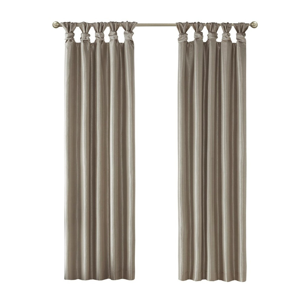 English Elm Twist Tab Total Blackout Curtain Panel In Pewter - 50X84" Thermal Insulation For Light Control & Elegance B03598298-GIGA