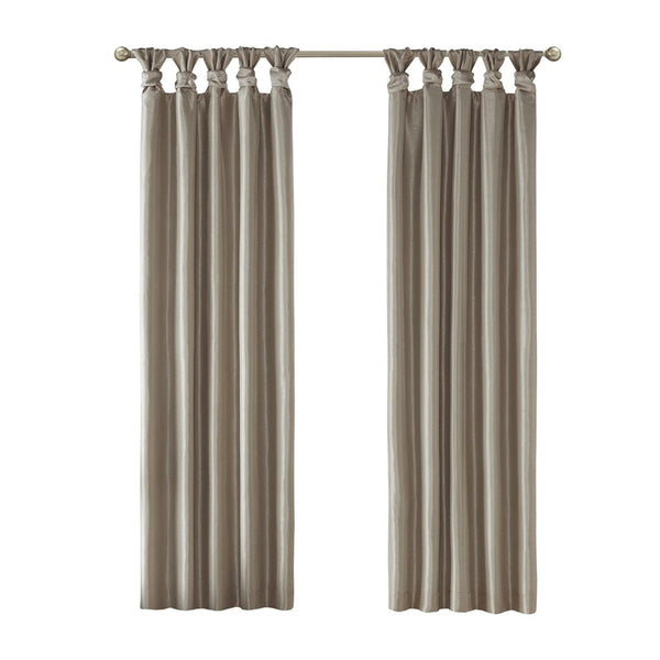 English Elm Twist Tab Total Blackout Curtain Panel In Pewter - 50X84" Thermal Insulation For Light Control & Elegance B03598298-GIGA