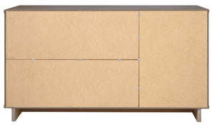 English Elm Granville 55" Sideboard with Solid Wood Ribbed Drawers, Gold Steel Handles & 3 Concealed Shelves LIGHT GREY B365S00119