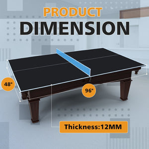English Elm 8ft Foldable Mdf Ping Pong Conversion Top for Solo Practice and Indoor Play Black W1408P262536