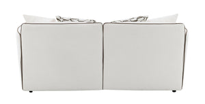 English Elm Yolanda Beige Chenille Loveseat with 4 Pillows - Removable Covers, Solid Pine Frame, 440lb Capacity B2726P316912