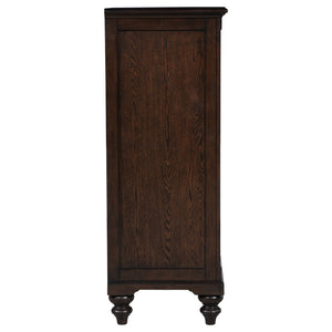 English Elm Berwick Five Drawer Chest with Oak Veneer and Gunmetal Hardware for Bedroom Storage B062P440099