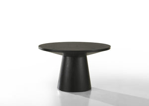 English Elm Jacopo Round Pedestal 3 Piece Living Room Table Set in Ebony Wood Grain Finish B2749S00155
