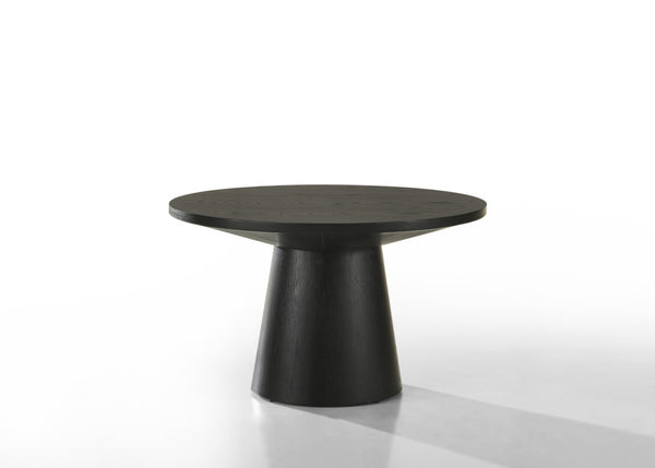 English Elm Jacopo Round Pedestal 3 Piece Living Room Table Set in Ebony Wood Grain Finish B2749S00155