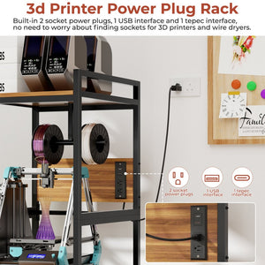 English Elm 3d Printer Open Frame Workstation Heavy Steel Build with Spool Holder and Power Panel W3190P395815