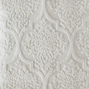 English Elm Full/Queen Viola 3-Piece Tufted Cotton Chenille Damask Duvet Cover Set – Shabby Chic, OEKO-TEX Certified, Button Closure, Easy Care B03597340