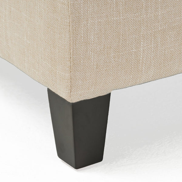 English Elm Upholstered Storage Ottoman with Solid Wood Legs Wide Hinged Bench for Living Rooms N757P414088B