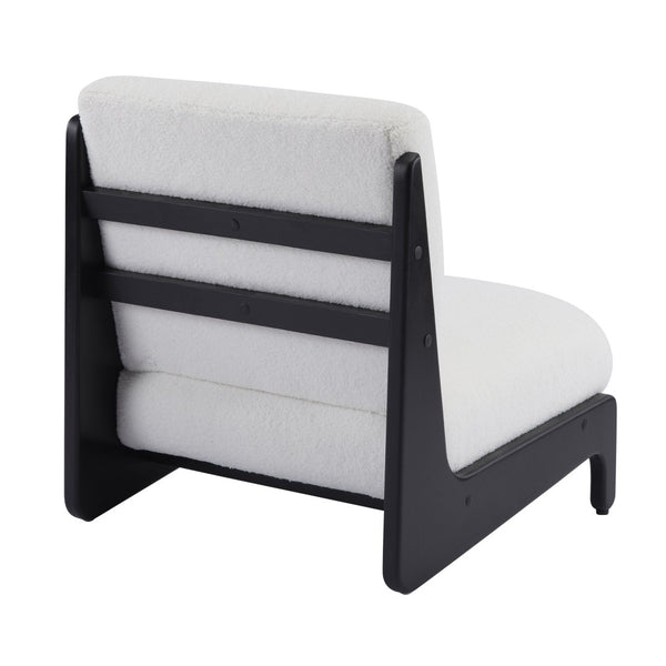 English Elm Scott Living Moda Set of 2 Accent Chairs White Cushion Matte Black Wood Frame N767P356660B