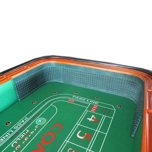 English Elm 12 Foot Regulation Craps Table with Green Felt Padded Rail and Casino Game Room Style W2748S00004