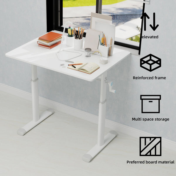 English Elm Adjustable Study Desk – Ergonomic Height-Adjustable Workstation For Kids & Adults, Compact Design W1935P338346