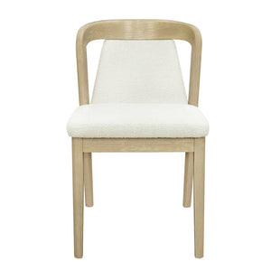 English Elm Christopher Knight Home® - Upholstered Backrest Armless Dining Chairs - Sleek Mid-Century Fabric Seats on Durable Oak Frame, 300lb Capacity Beige,Natural Ash N771P346002A