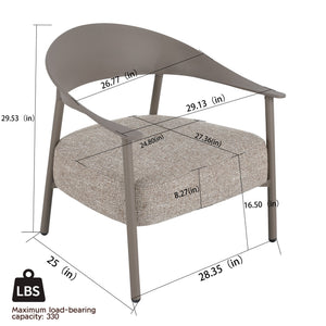 English Elm Modern 2-Piece Accent Chair Set with Coffee Table — Plush Cushions, Sturdy Iron Frame, Compact Chic Design Warm Grey W3450P323348
