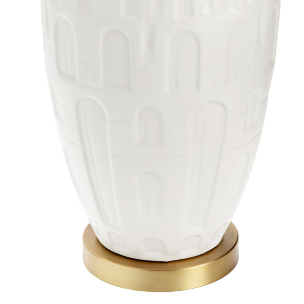 Crestview Collection Contemporary Table Lamp - Elegant Ceramic Design With Gold Base & Linen Shade For Modern Spaces   Cvap2574
