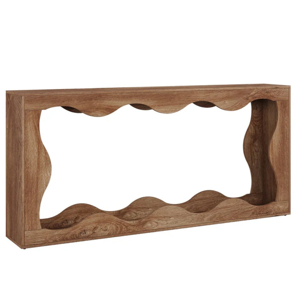 English Elm Wood Solid Fir Console Table Handcrafted Farmhouse Style for Entryway or Sofa Wood T3971P446978