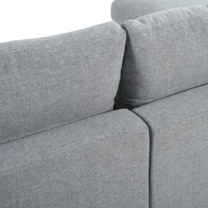 English Elm U_style Six Seat Chenille U Shaped Sectional Modular Sofa with Movable Ottomans Grey WY000474AAE