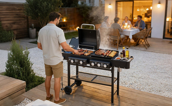 English Elm All-in-one Propane Grill Griddle Combo 745 Sq in 56000 Btu Backyard Cooker W1820P361752