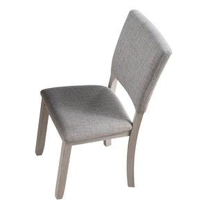 English Elm 4pc Sauro Gray Side Chair Upholstered Seat & Back | Transitional Rubberwood Frame, Comfortable Foam Padding B2741P408873