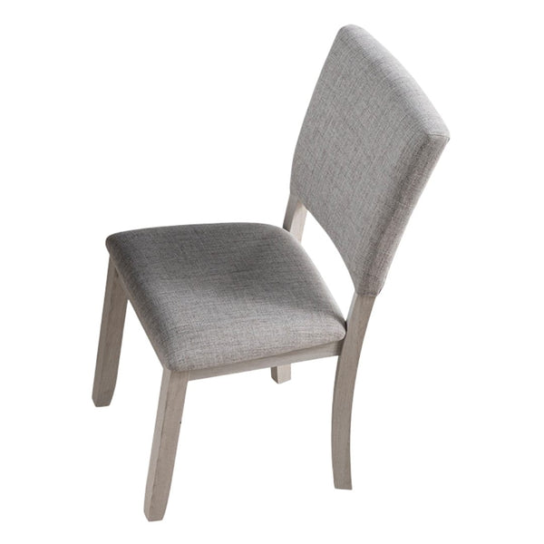 English Elm 4pc Sauro Gray Side Chair Upholstered Seat & Back | Transitional Rubberwood Frame, Comfortable Foam Padding B2741P408873